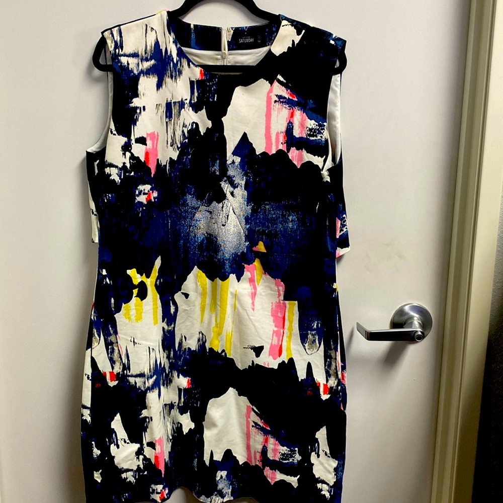 Kate Spade Saturday 14 Sleeveless Summer Dress Zip Up Lined Color Splash